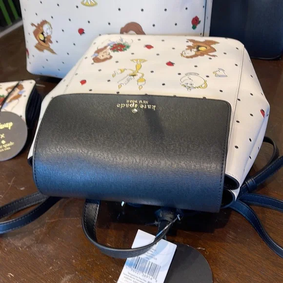 Disney X Kate Spade The Beauty Medium Flap Backpack 
Cream Multi 
NWT - Picture 8 of 16